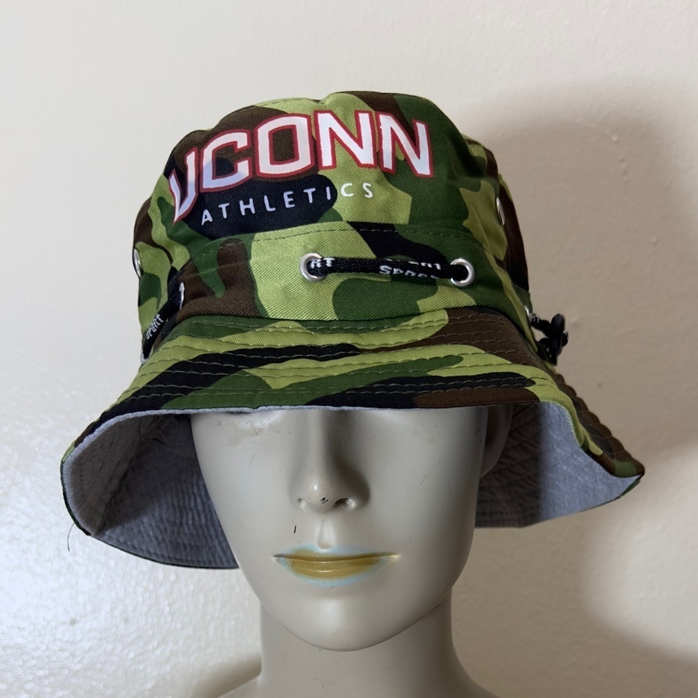 NWOT Camouflage Bucket Hat with UCONN Logo